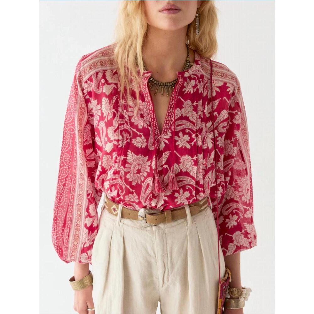 NEW MAISON HOTEL women's ines blouse in tabasco